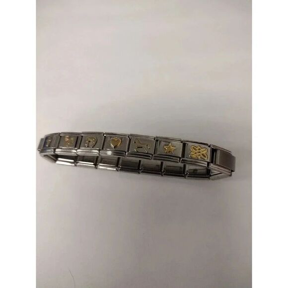 Italian Charm Bracelet Stainless Steel Stretch - Picture 4 of 4